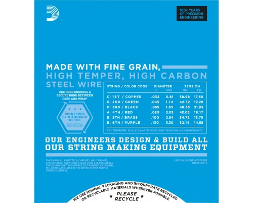 D'ADDARIO EXL170-6 - струны для БАС-гитары, 6 струн, soft long 032-130