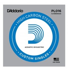 D'ADDARIO PL016 - струна для акустической и электрогитары, без обмотки, толщина ,016