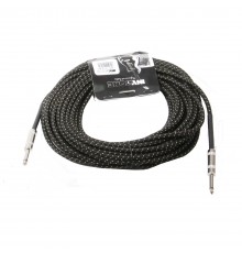 INVOTONE ACI1115 BK - инструм. кабель, 6,3 джек моно <-> 6,3 джек моно тряп. изол, дл. 15 м (черный)