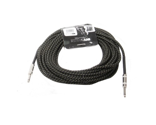 INVOTONE ACI1115 BK - инструм. кабель, 6,3 джек моно <-> 6,3 джек моно тряп. изол, дл. 15 м (черный)