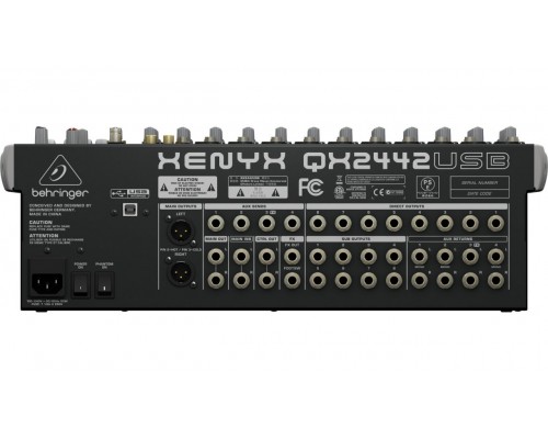 BEHRINGER QX2442USB - микшер, 16 каналов, USB/Audio интерфейс, DSP, 8 каналов компрессоров,4 группы
