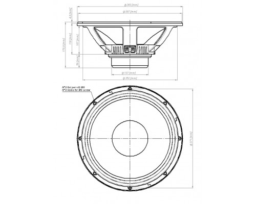 EIGHTEEN SOUND 15NMB1000/8 - 15' динамик НЧ, неодим, 8 Ом, 900 Вт AES, 101dB, 45...2500 Гц