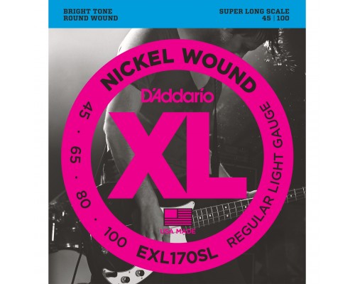 D'ADDARIO EXL170SL - струны для БАС-гитары, Super Long, 045-100