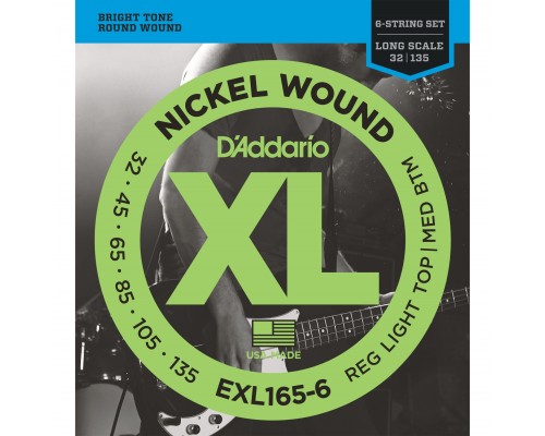 D'ADDARIO EXL165-6 - струны для БАС-гитары, 6 струн, Long, 032-135