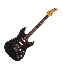 REDHILL STM300 MBK - электрогитара, Stratocaster, S-S-H, ольха/клен+палисандр, цвет черный металлик