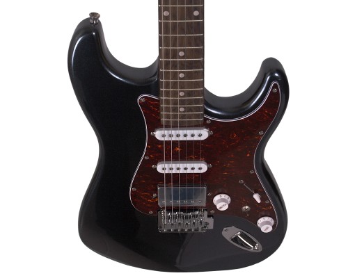 REDHILL STM300 MBK - электрогитара, Stratocaster, S-S-H, ольха/клен+палисандр, цвет черный металлик