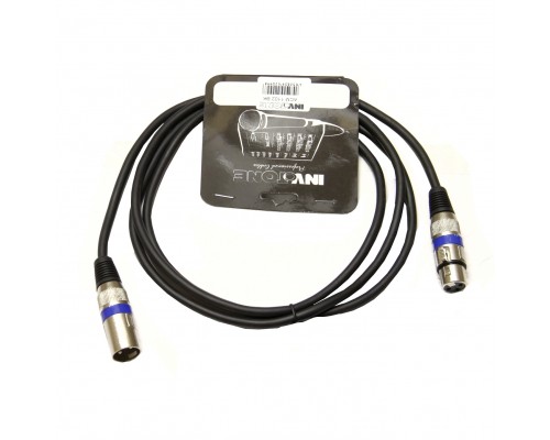 INVOTONE ACM1102 BK - микрофонный кабель, XLR(папа) <-> XLR(мама), длина 2 м (черный)