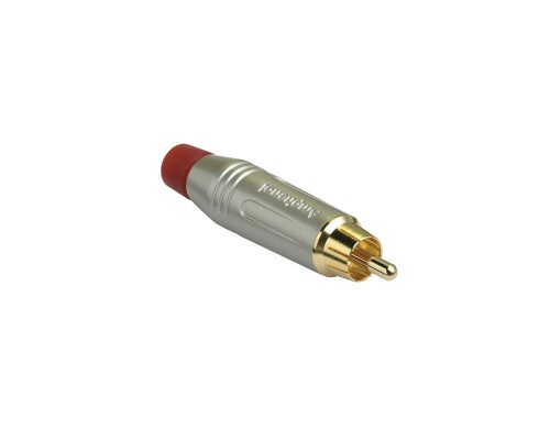 AMPHENOL ACPR-SRD - разъем кабельный, RCA, цвет серый, с красным кольцом, покрытие контактов золото
