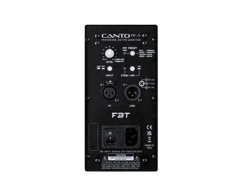 FBT CANTO 8CA B - активная двухполосная коаксиальная акустическая система, НЧ 200Вт + ВЧ 100Вт, DSP