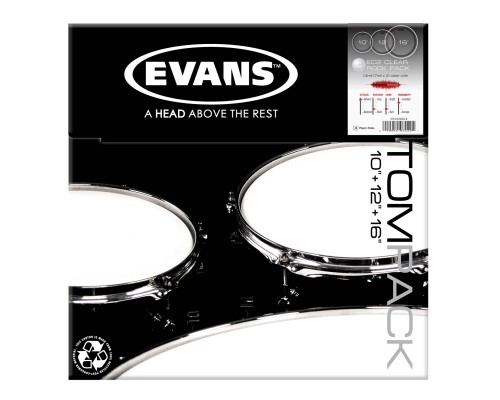 EVANS ETP-EC2S CLR-R - комплект пластиков 10'12'16' Edge control Clear