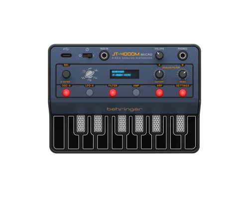 BEHRINGER JT-4000M MICRO - программируемый 4-голосовой гибридный синтезатор, с 2 аналоговыми моделир