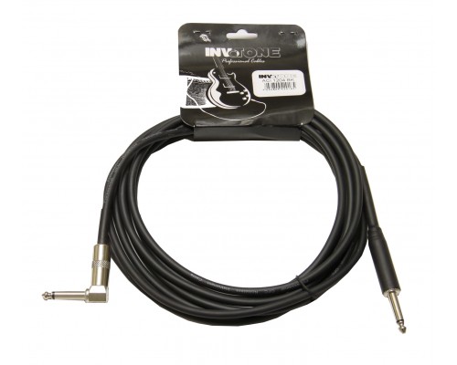 INVOTONE ACI1204 BK - инструм. кабель, 6,3 джек моно <-> 6,3 джек моно угловой, длина 4 м (черный)