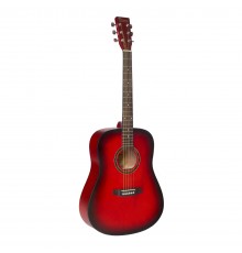 BEAUMONT DG80 RDS - акустическая гитара, дредноут, корпус липа, цвет красный санбёрст, матовый