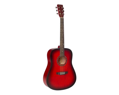 BEAUMONT DG80 RDS - акустическая гитара, дредноут, корпус липа, цвет красный санбёрст, матовый