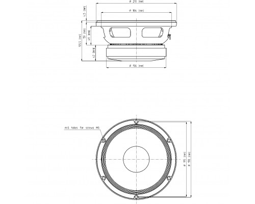 EIGHTEEN SOUND 8M400F/8 - 8' динамик СЧ, 8 Ом, 250 Вт AES, 100,5 дБ, 120...6100 Гц