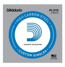 D'ADDARIO PL015 - струна для акустической и электрогитары, без обмотки, толщина ,015