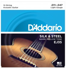 D'ADDARIO EJ35 - струны для 12-струнной гитары, шёлк/сталь 11-47