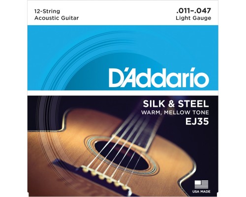 D'ADDARIO EJ35 - струны для 12-струнной гитары, шёлк/сталь 11-47