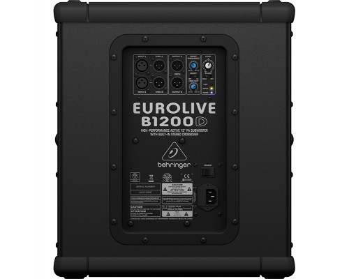 BEHRINGER B1200D PRO - активный сабвуфер, 12', 500 Вт, усилитель класса D, стерео-кроссовер