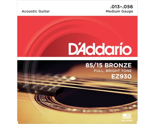 D'ADDARIO EZ930 - струны для акустической гитары, бронза 85/15, Medium 13-56