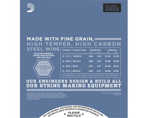 D'ADDARIO EPS220 - струны для БАС-гитары, Long, 40-95