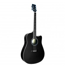 BEAUMONT DG80CE BK - электроакустическая гитара с вырезом, корпус липа, цвет черный, матовый