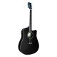 BEAUMONT DG80CE BK - электроакустическая гитара с вырезом, корпус липа, цвет черный, матовый