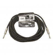 INVOTONE ACI1110 BK - инструм. кабель, 6,3 джек моно <-> 6,3 джек моно тряп. изол, дл. 10 м (черный)