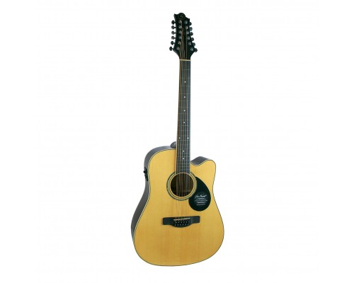 GREG BENNETT GD112SCE N - электроакустическая гитара 12-струнная, дредноут с вырезом, цвет натуралый