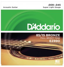 D'ADDARIO EZ890 - струны для акустической гитары, бронза 85/15, Super Light 9-45