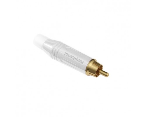 AMPHENOL ACPR-WHT - разъем кабельный, RCA, цвет белый, покрытие контактов золото