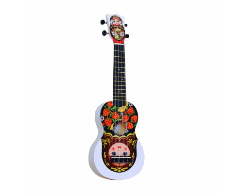 WIKI UK/MATR - гитара укулеле, сопрано, липа, рисунок 'МАТРЁШКА', чехол в комплекте