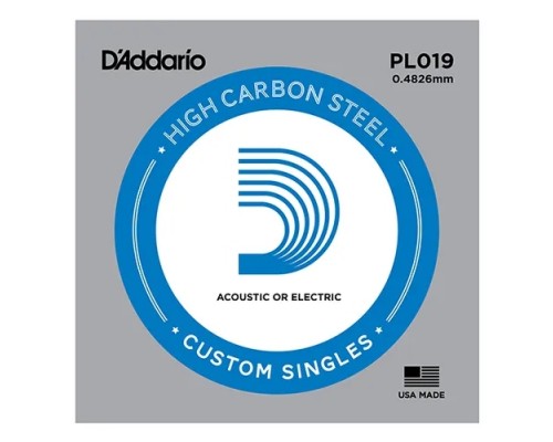 D'ADDARIO PL019 - струна для акустической и электрогитары, без обмотки, толщина ,019