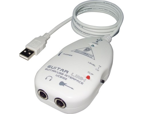 BEHRINGER UCG102 - аудиоинтерфейс USB, позволяющий подключить гитару к компьютеру,16 бит/(32.0 / 44.