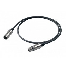 PROEL BULK250LU1 - микрофонный кабель, XLR (папа) <-> XLR (мама), длина - 1м