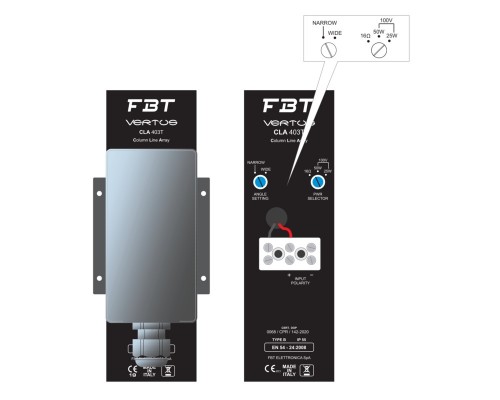 FBT VERTUS CLA 403TW - пассивная акустическая система для наружной инсталляции, 60 Вт, 70/100В, 16Ом