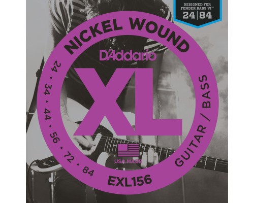 D'ADDARIO EXL156 - струны для электрогитары баритон, 24-84