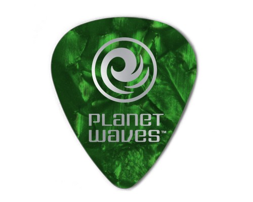 PLANET WAVES 1CGP4-10 - медиатор (0,70mm), (10шт), зелёный перламутр, Medium, Standard